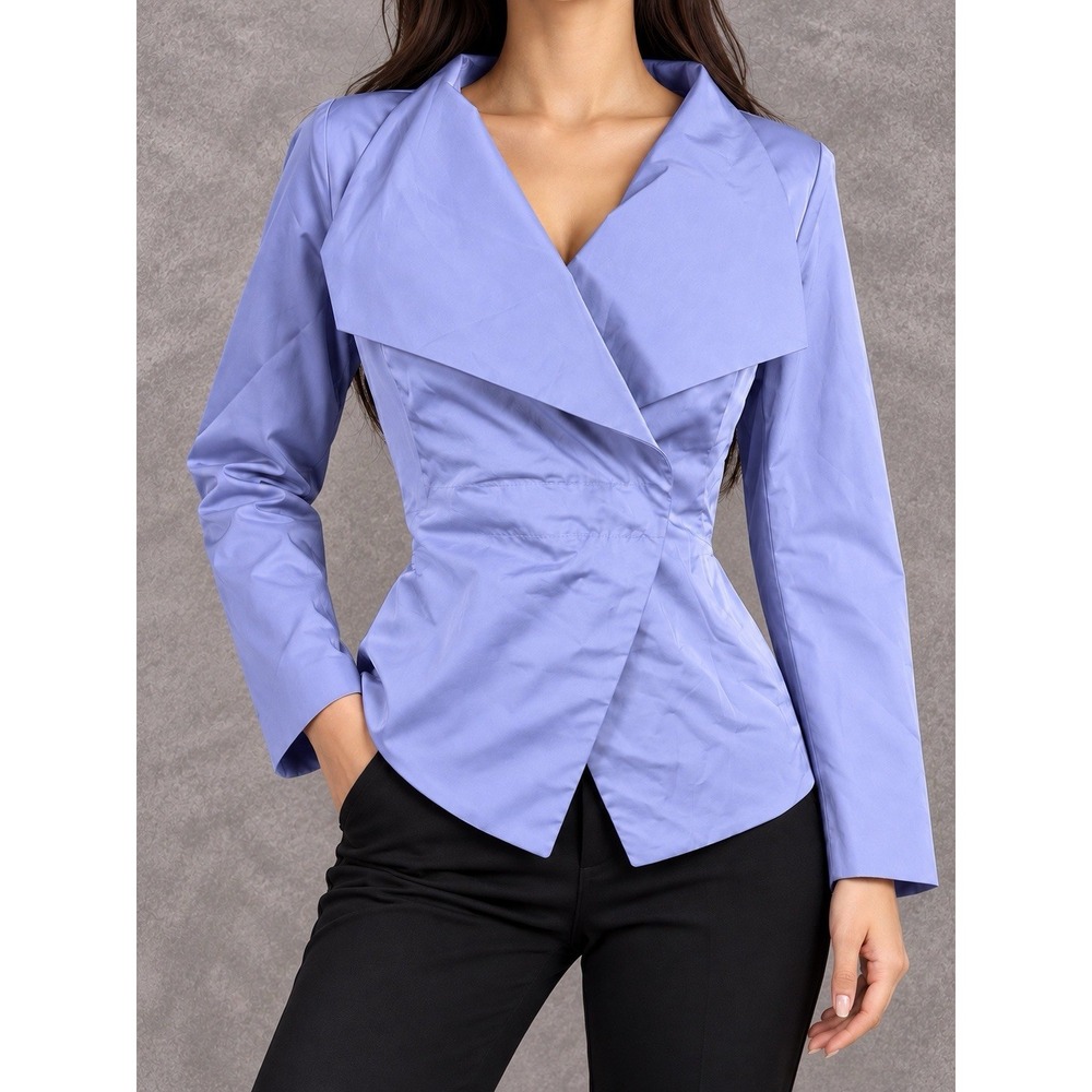 Lafayette 148 Stardust Blazer Womens 8 Purple Sculpted Draped Quiet Luxury